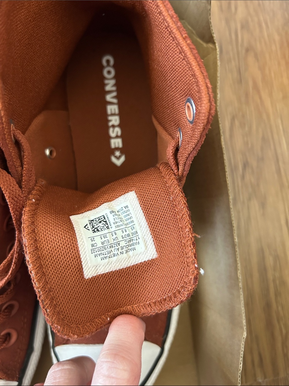 Converse Rust Brown Canvas High-Top Sneakers - Picture 5 of 6